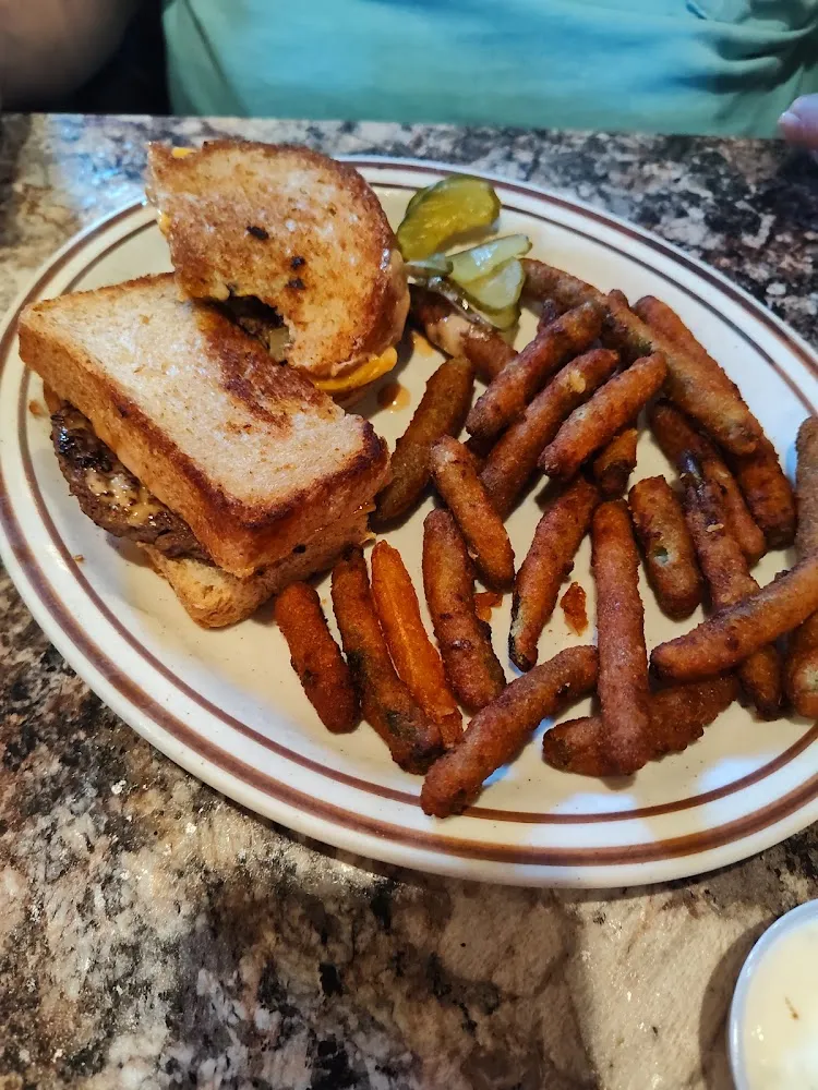 Patty Melt with Breaded Green Beans